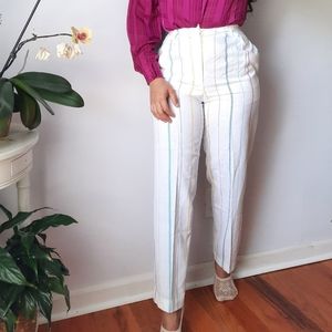 Vintage rainbow striped pleated trousers